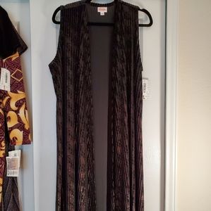 Elegant Long Black Velvet Joy Vest
